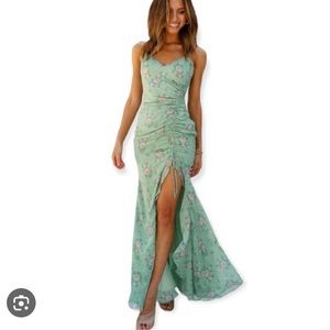 Hello Molly Green Slit Dress